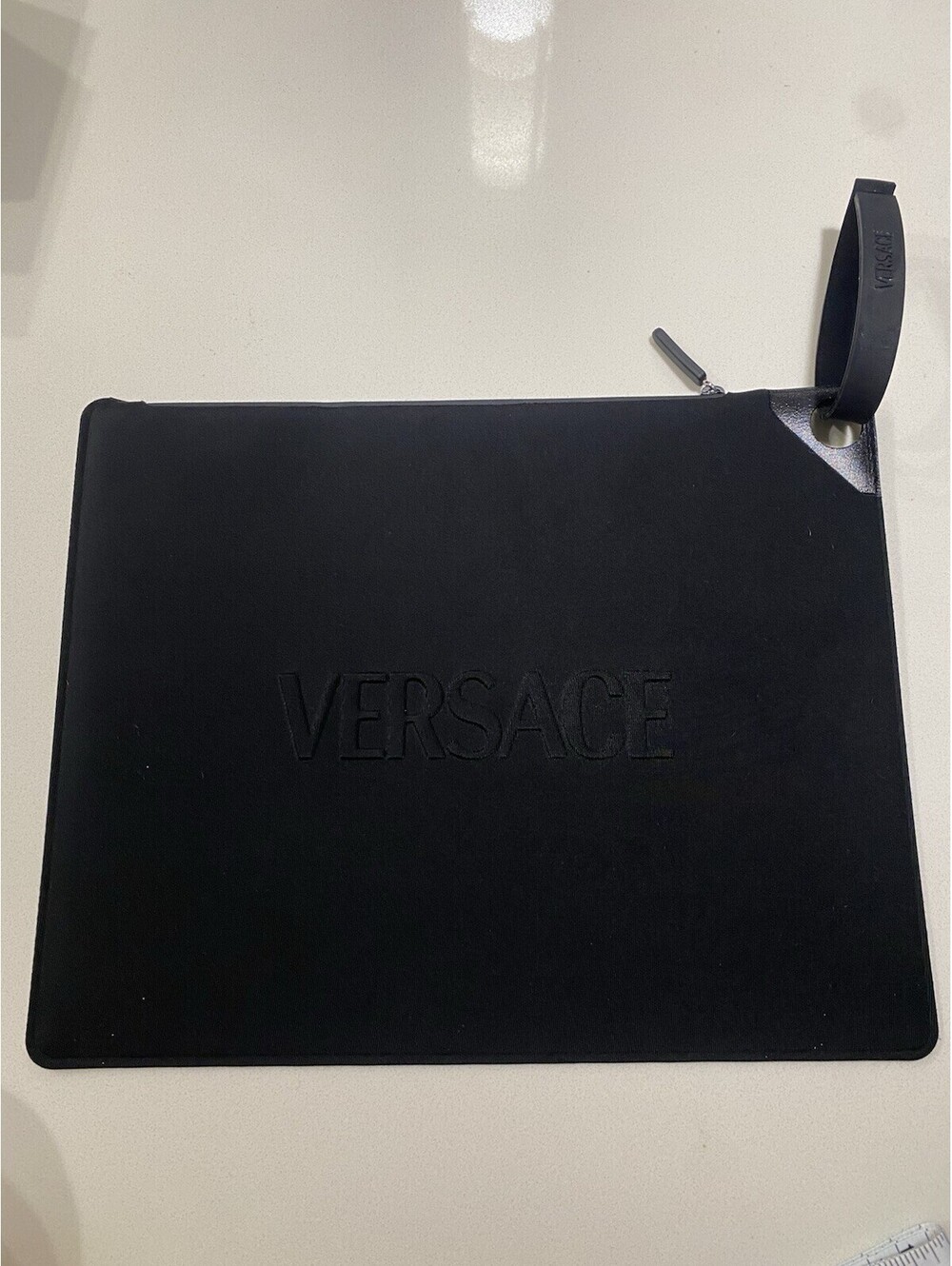 Versace Neoprene Logo Swimwear Pouch Black Women's Size M